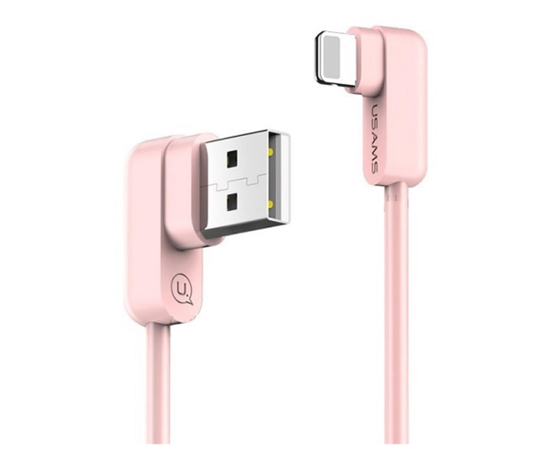 USAMS Kabel kątowy U-flow Lightning 1,2m 2A różowy - 1569092 - zdjęcie